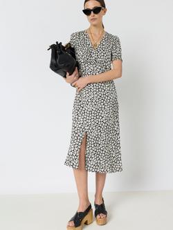 Gerard Darel Rosi Floral Midi Dress, Black - view 2, Black