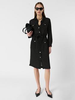 Gerard Darel Ruzena Knee Length Shirt Dress, Black, Black