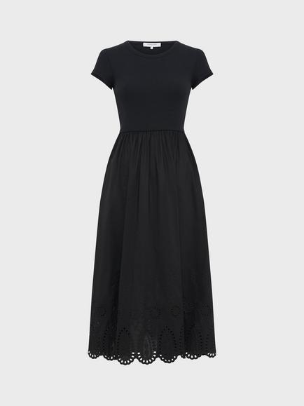 Gerard Darel Rynah Broderie Anglaise Hem Dress, Black, Black