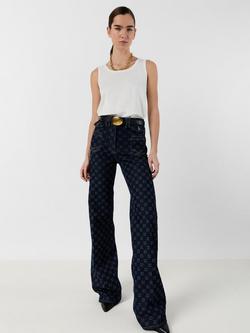 Gerard Darel Anna Logo Flared Jeans, Blue, Blue