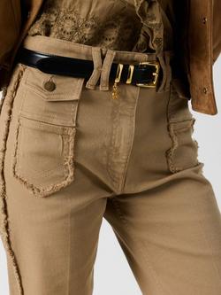 Gerard Darel Anna Textured Detail Straight Jeans, Sand - view 2, Sand