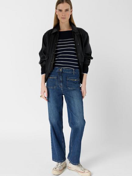 Gerard Darel Arlina Patch Pocket Jeans, Blue - view 2, Blue