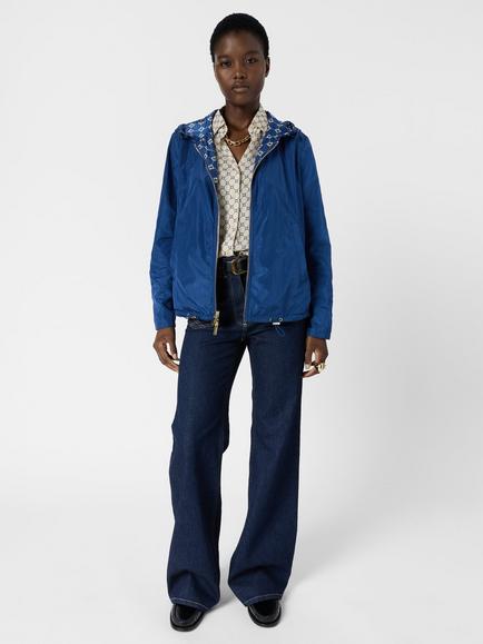 Gerard Darel Juline Monogram Print Jacket, Blue/Multi - view 2, Blue/Multi