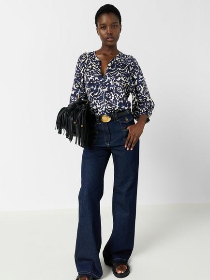Gerard Darel Calina Floral Top, Ink, Ink