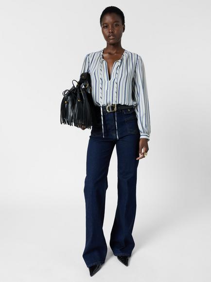 Gerard Darel Cammie Stripe Top, Natural/Blue, Natural/Blue