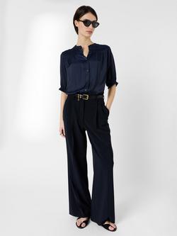 Gerard Darel Catrine Shirred Yoke Shirt, Navy, Navy
