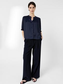 Gerard Darel Catrine Shirred Yoke Shirt, Navy - view 2, Navy