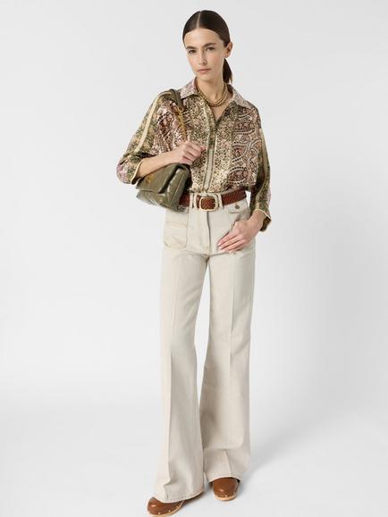 Gerard Darel Caurelie Paisley Pure Silk Top, Multicolor, Multicolor