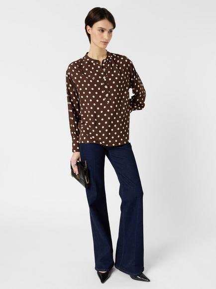 Gerard Darel Cayane Polka Dot Top, Brown - view 2, Brown