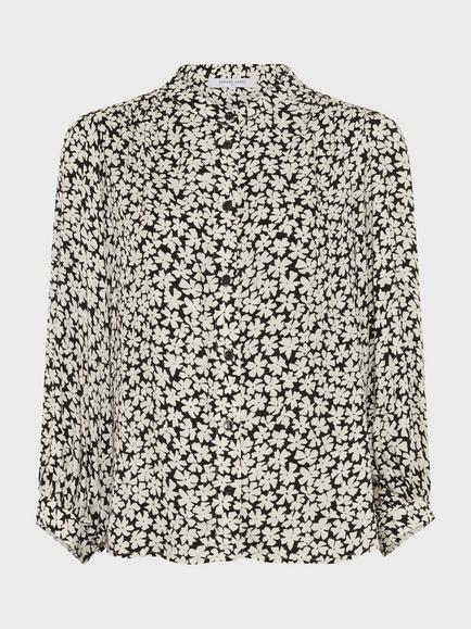 Gerard Darel Ceonie Floral Shirt, Black/Multi - view 2, Black/Multi
