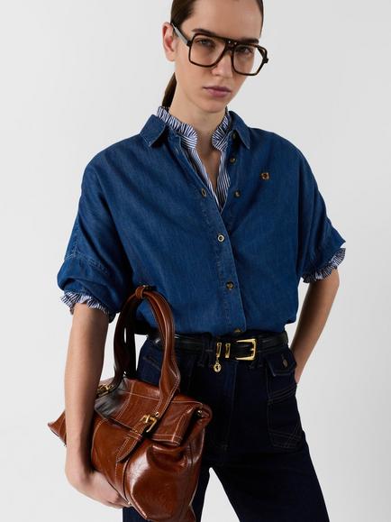 Gerard Darel Cess Pure Denim Shirt, Blue, Blue