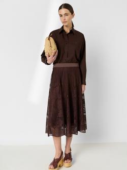 Gerard Darel Chrina Long Sleeve Shirt, Brown, Brown