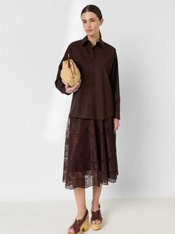 Gerard Darel Chrina Long Sleeve Shirt, Brown - view 2, Brown