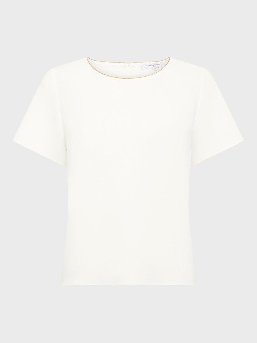 Product image 2 of 2, which shows Gerard Darel Ciara Contrast Neck Top, Ecru, 10