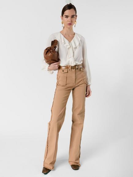 Gerard Darel Cisana Ruffle Top, Ecru - view 2, Ecru