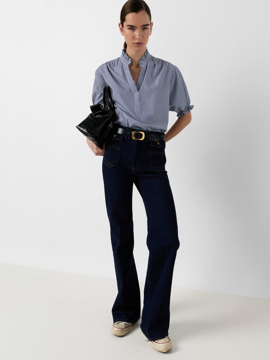 Product image 1 of 7, which shows Gerard Darel Clee Stripe Top, Blue, 10