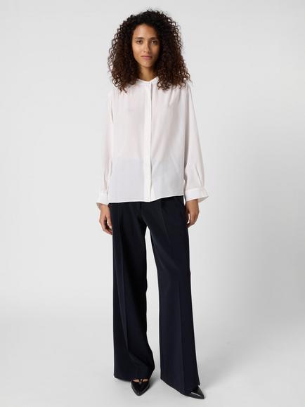 Gerard Darel Cyna Stripe Pure Silk Shirt, Ecru - view 2, Ecru