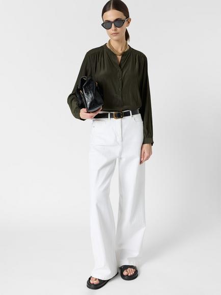Gerard Darel Cyndie Gathered Shoulder Top, Green
