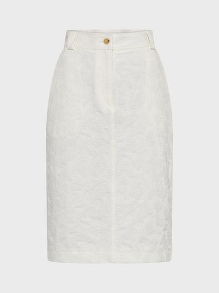 Gerard Darel Jalila Textured Midi Skirt, White, White