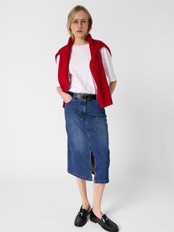 Gerard Darel Janaelle Denim Midi Skirt, Blue, Blue