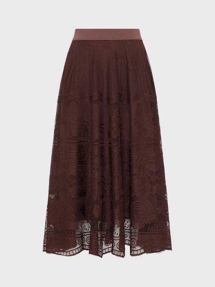 Gerard Darel Jany Lace Maxi Skirt, Brown, Brown