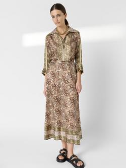 Gerard Darel Jenaya Paisley Pure Silk Midi Skirt, Multicolor, Multicolor