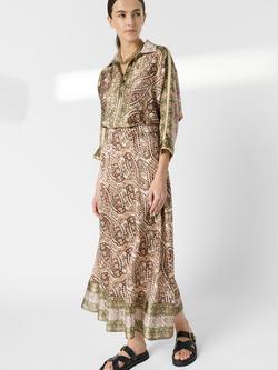 Gerard Darel Jenaya Paisley Pure Silk Midi Skirt, Multicolor - view 2, Multicolor