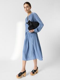 Gerard Darel Juliah Crinkle Midi Skirt - view 2, Blue Sky