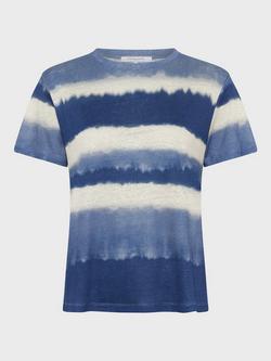 Gerard Darel Mabinty Stripe Pure Linen Top, Indigo, Indigo