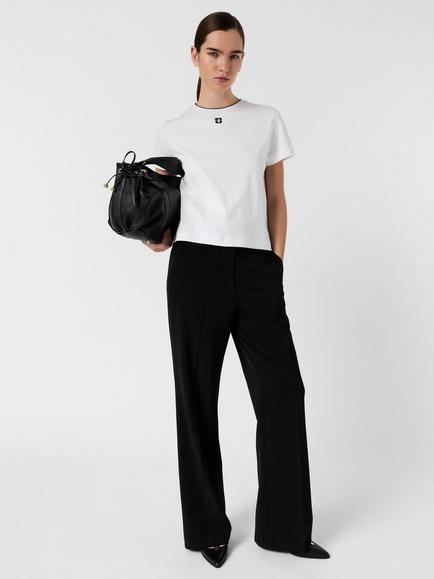 Gerard Darel Maiane Contrast Neckline T-Shirt, White - view 2, White