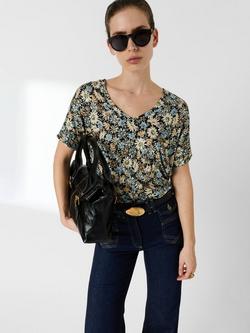 Gerard Darel Malinae Floral T-Shirt, Blue, Blue