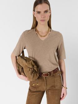 Gerard Darel Malvine V-Neck T-Shirt, Caramel