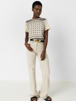 Gerard Darel Manolia Graphic Floral T-Shirt, Natural