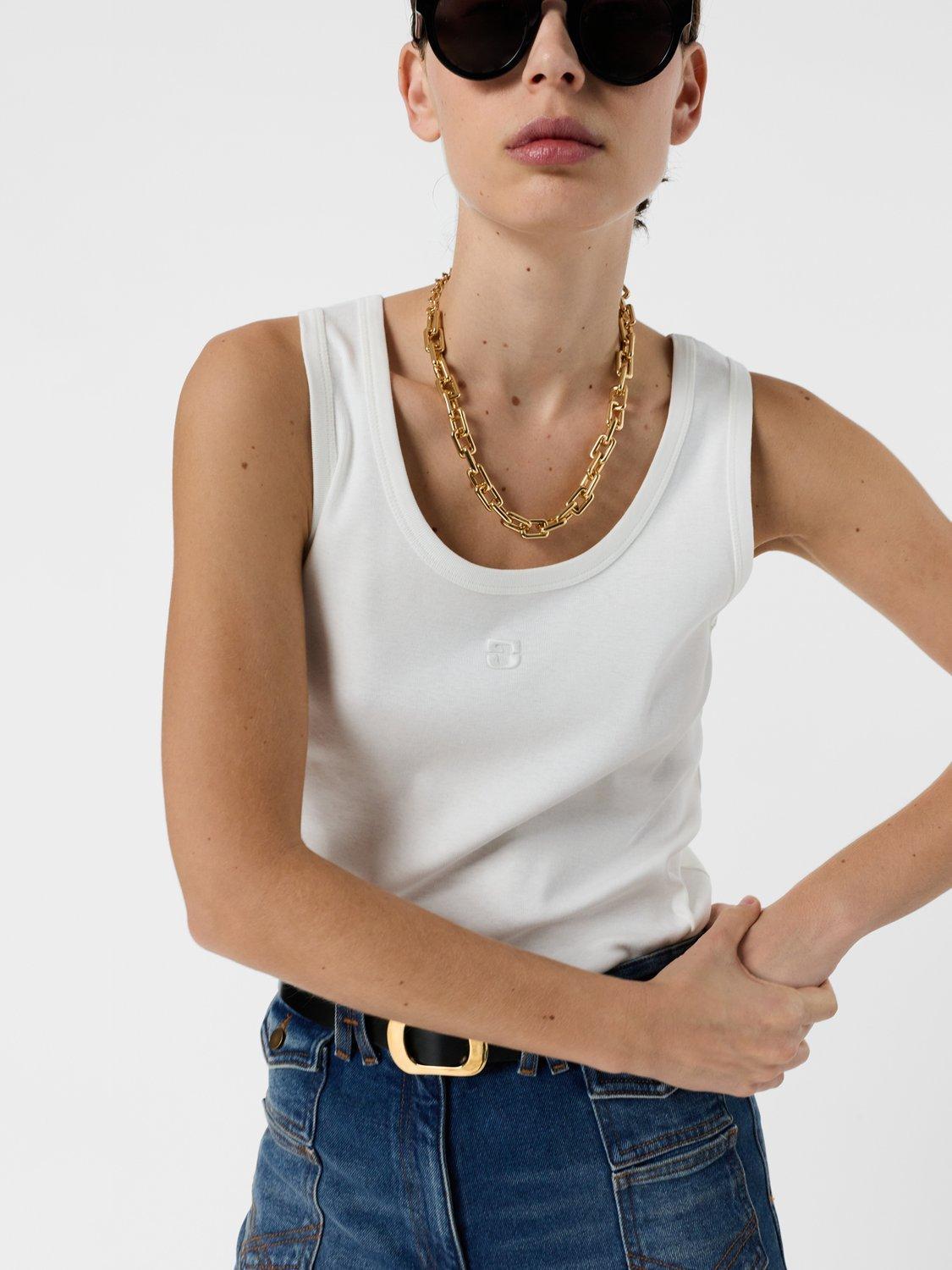 Product image 6 of 6, which shows Gerard Darel Maraude Tank Top, White, 10