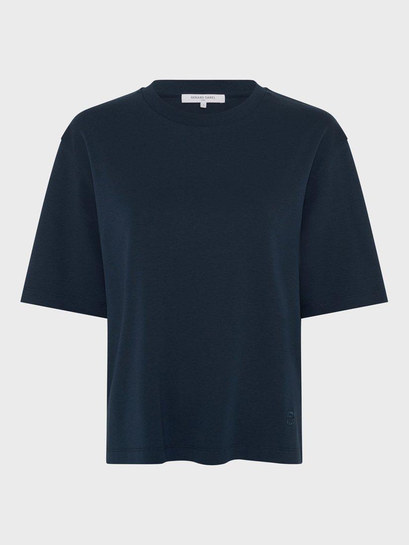 Product image 2 of 2, which shows Gerard Darel Mayae Crew Neck T-Shirt, Navy, 6