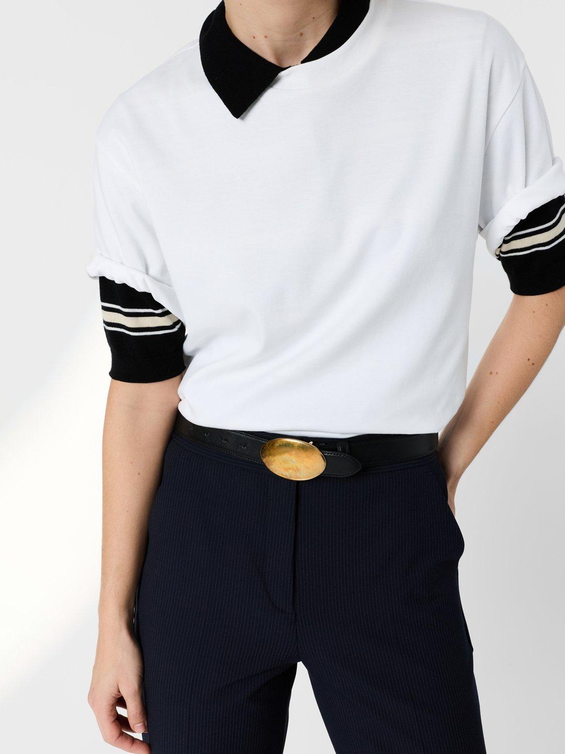 Product image 6 of 7, which shows Gerard Darel Mayae Crew Neck T-Shirt, White, 6