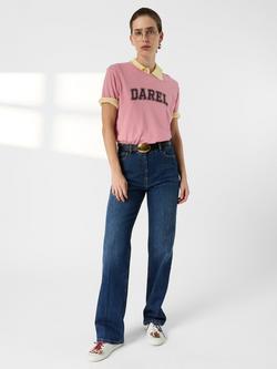 Gerard Darel Melly Logo T-Shirt, Pink - view 2, Pink