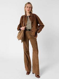 Gerard Darel Melva Stripe Linen Rich T-Shirt, Khaki Green - view 2, Khaki Green