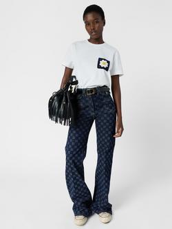 Gerard Darel Melvine Flower T-Shirt, Ecru, Ecru