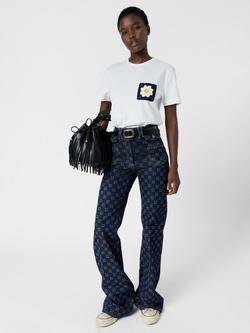 Gerard Darel Melvine Flower T-Shirt, Ecru - view 2, Ecru