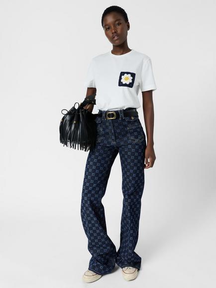 Gerard Darel Melvine Flower T-Shirt, Ecru - view 2, Ecru