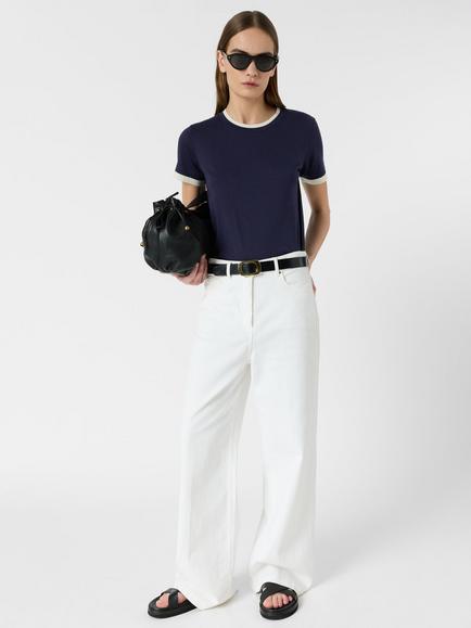 Gerard Darel Mirabel Contrast Trim T-Shirt, Navy, Navy