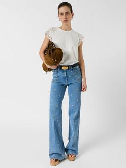 Gerard Darel Mishaelle Frill Sleeve T-Shirt, White, White