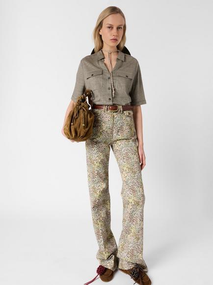 Gerard Darel Moana Pure Linen Utility Shirt, Green - view 2, Green