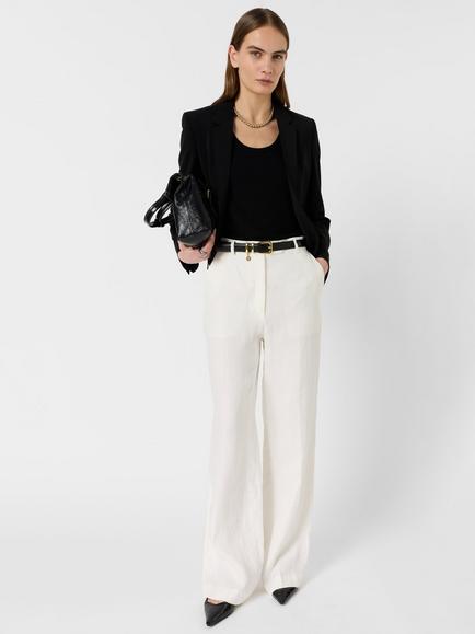 Gerard Darel Abelle Pure Linen Trousers, Ecru, Ecru