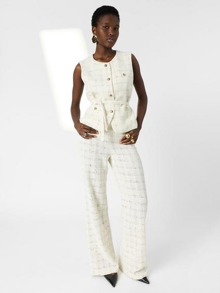 Gerard Darel Ariela Boucle Tweed Trousers, Ecru, Ecru