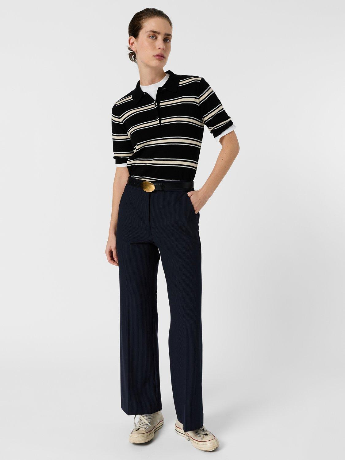 Product image 1 of 6, which shows Gerard Darel Avia Tailored Trousers, Navy, 10