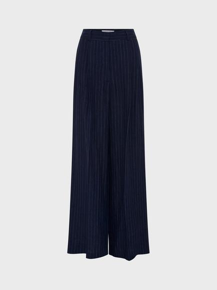 Gerard Darel Ayla Pure Linen Trousers, Navy - view 2, Navy