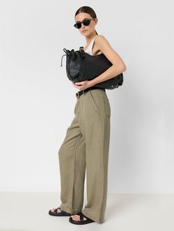 Gerard Darel Azilia Straight Trousers, Khaki Green - view 2, Khaki Green
