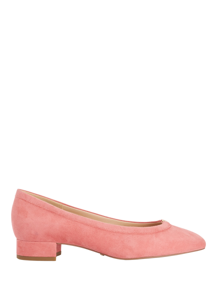 Dune London Approve Suede Ballet Court Shoes, Pink, Pink
